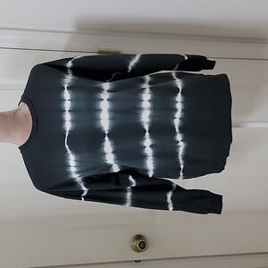 ASOS DESIGN Size 2 Oversized Sweatshirt in Charcoal with Tie-Dye Stripe